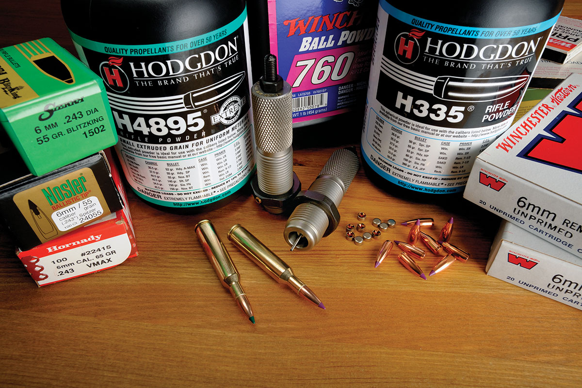 Due to the popularity of the 6mm class of cartridges, there is no shortage of reloading components to fill every hunting need. From bullets to dies to powder, combinations are virtually unlimited in handloads.